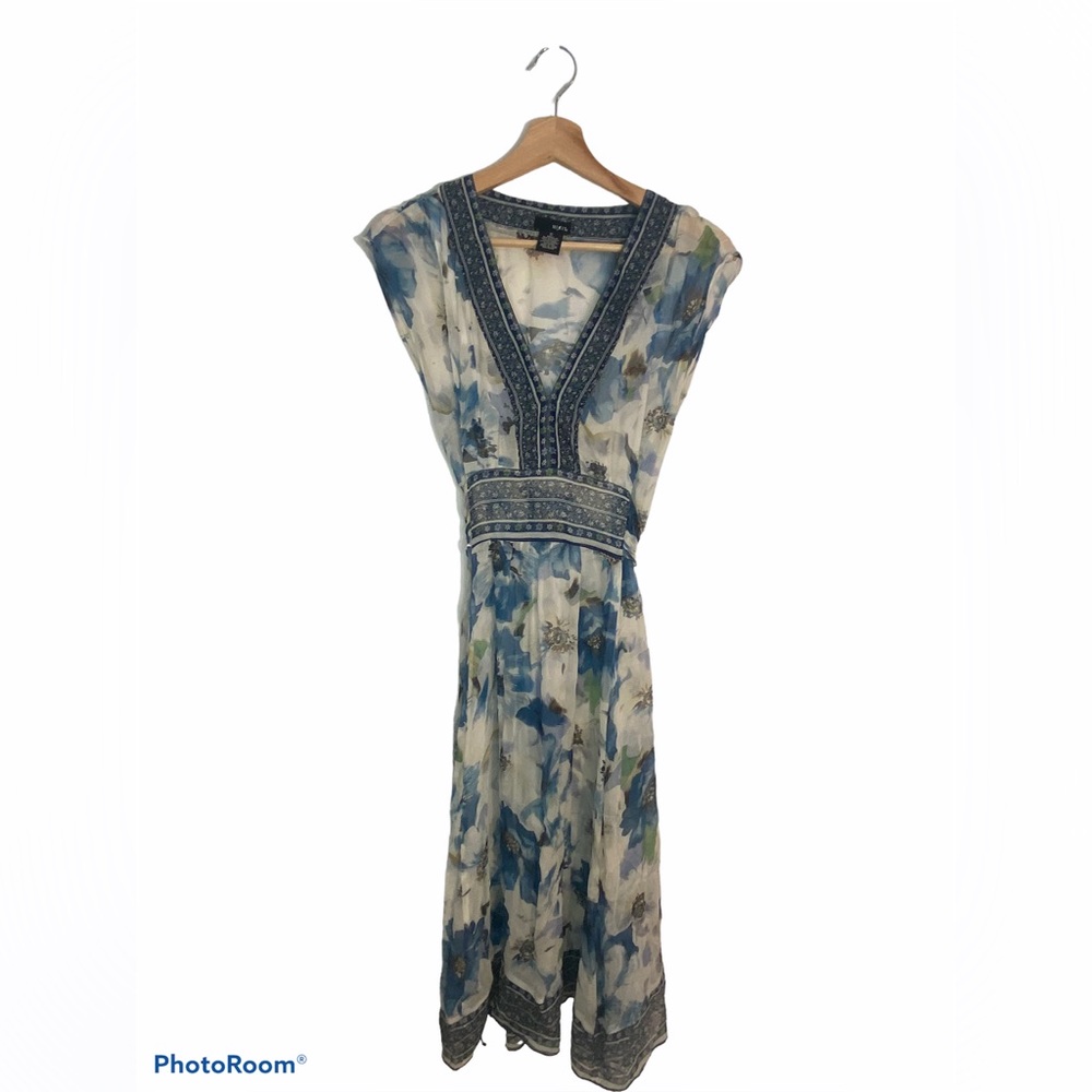 Floral Sheer Silk Cover Up Dress